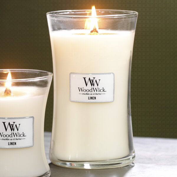 WoodWick Hourglass Linen Scented Jar Candle & Reviews | Wayfair